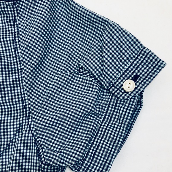 Ombré blue check S/S button down. - Picture 5 of 6